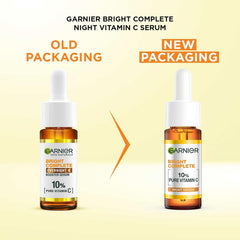 Garnier Sérum Nuit réduit visiblement les taches pigmentaires pour un teint uniforme.