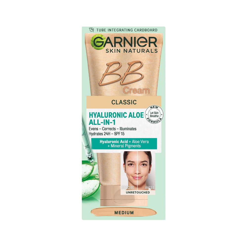 Garnier BB Crème, texture légère pour un teint naturel et frais.