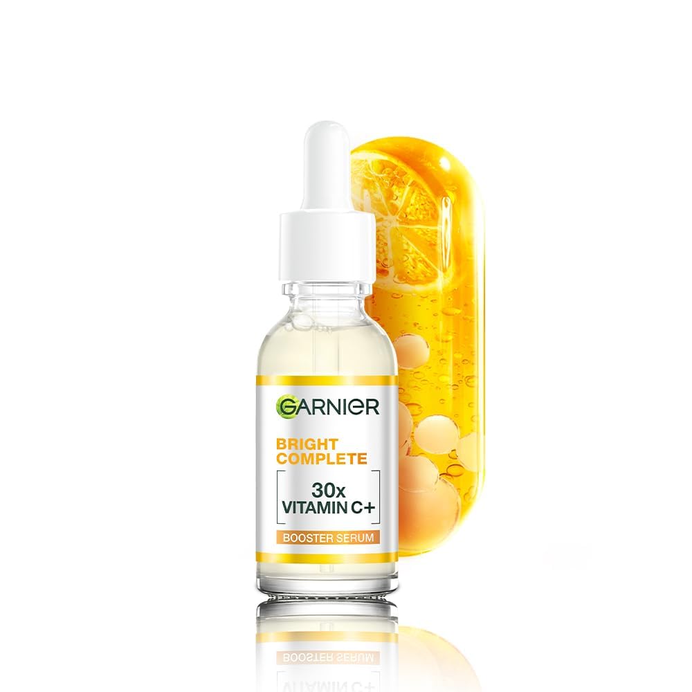 Garnier Skin Naturals Glow Serum, bouteille 30 ml, hydratation légère.