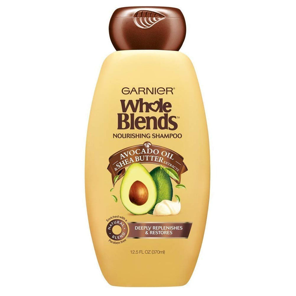 Garnier Whole Blends Shampoo nourrissant Avocat et Karité, soin quotidien pour cheveux secs