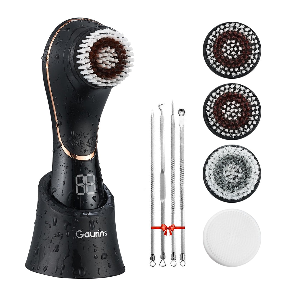 Brosse-visage Gaurins rotative 360° pour un nettoyage en profondeur des pores.