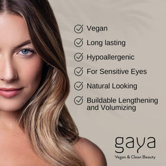 Formule sans parabènes de Gaya Cosmetics, douceur adaptée aux yeux sensibles.