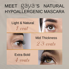 Gaya Cosmetics mascara vegan noir, emballage épuré pour usage quotidien