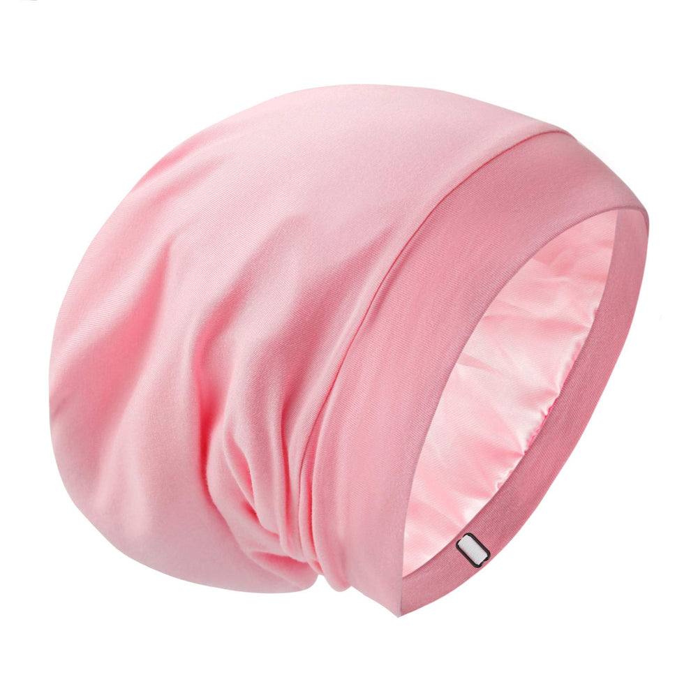 GB Selected cap satin rose pour dormir protège les cheveux des frottements