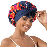 Bonnet satin GDTOGRT double couche pour dormir protège les cheveux contre les frottements nocturnes