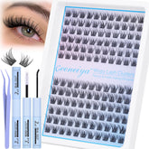 Geeneiya cils clusters effet plume 10-12mm pour un look naturel.