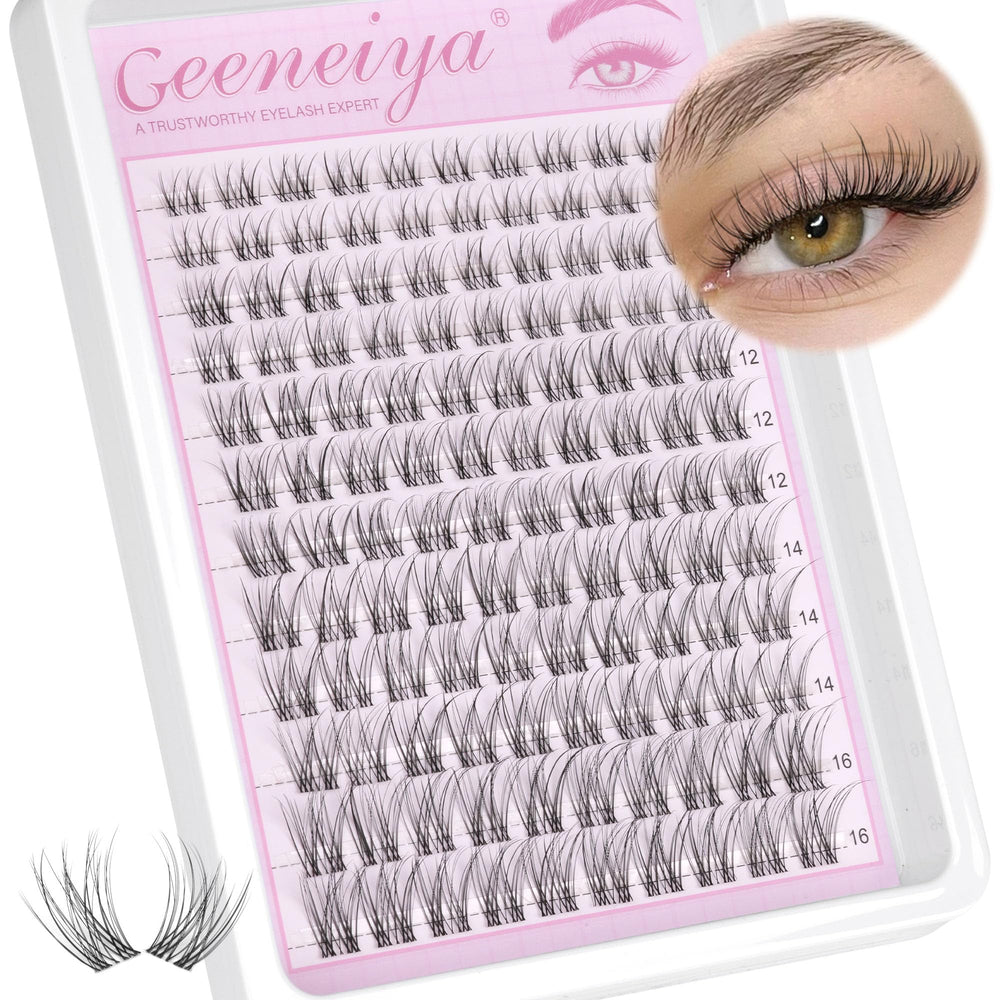 Geeneiya cluster cils bande claire naturel 8-16mm pour un regard discret.
