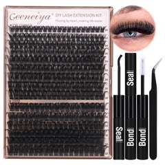Geeneiya kit extension cils clusters : kit complet pour réaliser des extensions à la maison