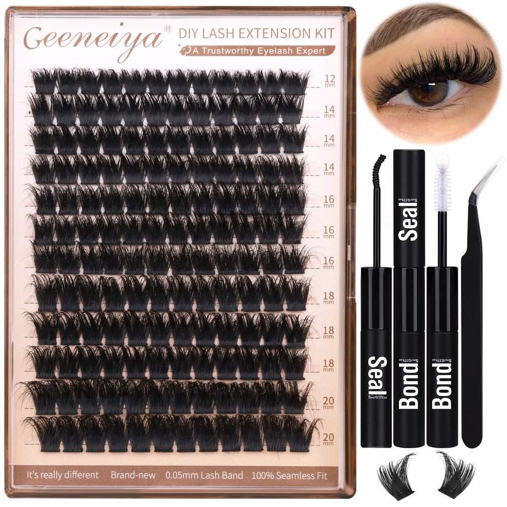 Geeneiya kit fascicules 200D cils – look luxueux prêt à l emploi pour un effet volumineux