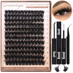 Geeneiya kit fascicules 200D cils – look luxueux prêt à l emploi pour un effet volumineux