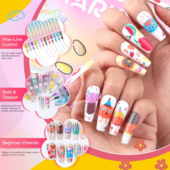 GeeSey dessin détaillé sur les ongles pour motifs fins et nets.