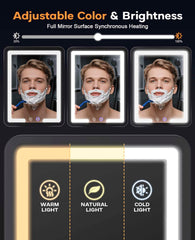 Gefaxi miroir avec rangement intégré et supports rasoir: tout à portée de main.