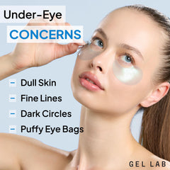 Gel Lab REGLOW patches yeux – texture hydratante sur la peau sensible.