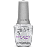 Gelish No-Cleanse Top Coat offre une brillance sans nettoyage, idéale pour une finition lustrée