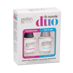 Gelish Dynamic Duo : bouteilles Base et Top It Off pour une manucure durable à domicile.