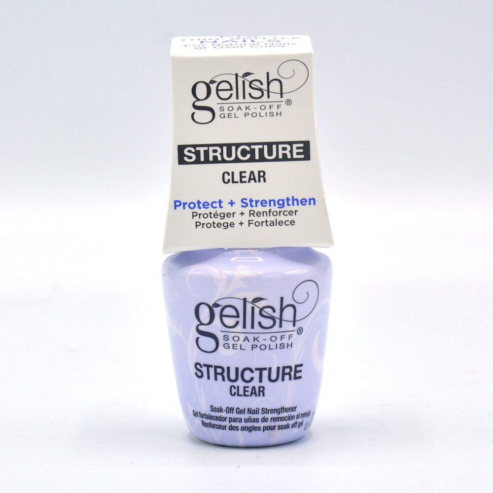 Gelish Structure Gel Clair, bouteille 15 ml, renforçant les ongles avec clarté naturelle.