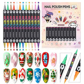 GELLAKTIK ensemble stylos art des ongles 24 couleurs à double pointe pour designs variés