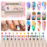 GELLAKTIK ensemble-stylo-art-ongles: 24 couleurs pour des dessins variés à domicile.
