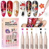 GELLAKTIK ensemble de stylos nail art 6 couleurs pour dessins variés et durables.