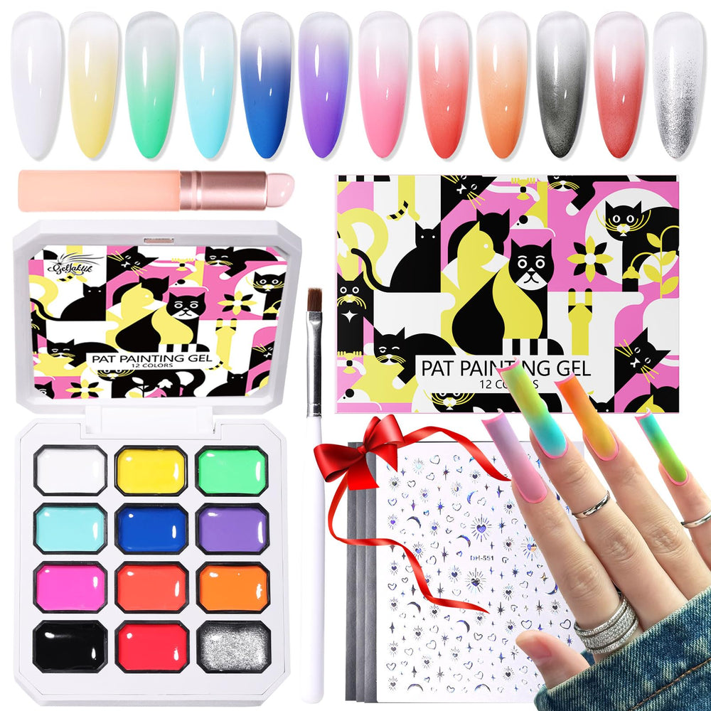 GELLAKTIK palette gel ombré 12 couleurs pour dégradé fluide et durable.