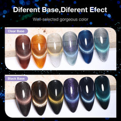 GELLAKTIK vernis gel œil de chat bleu gemme, teinte vibrante et irisée.
