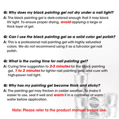 GELLEN gel art noir-blanc pour lignes nettes et finitions lisses
