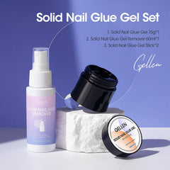 GELLEN dissolvant-colle-ongles-solide sans acétone, retrait sûr et pratique.