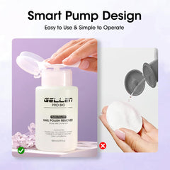 GELLEN dissolvant-vernis eau et huile : nettoyage et hydratation.