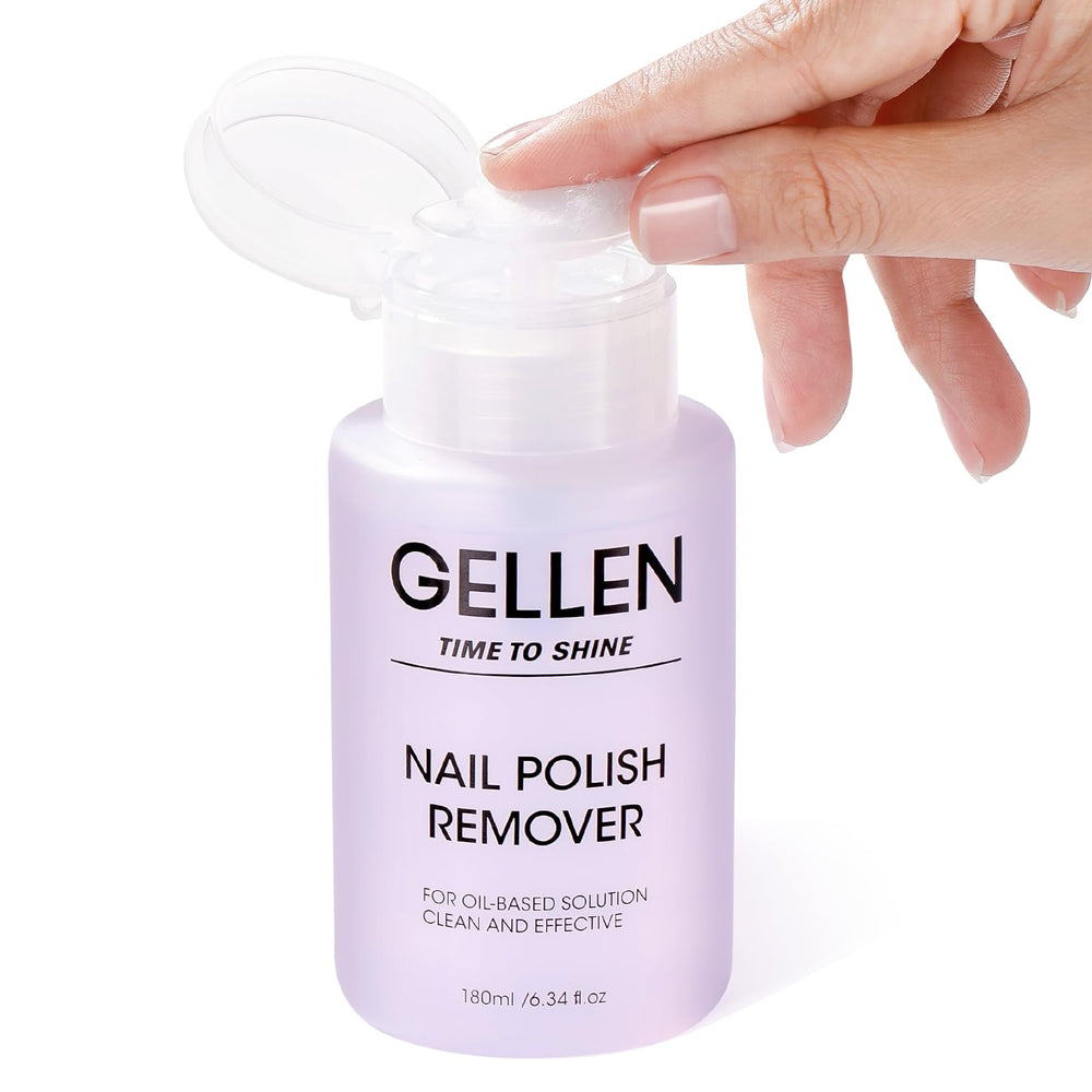 Dissolvant Gellen en pompe avec parfum raisin, douceur et facilité d'utilisation.