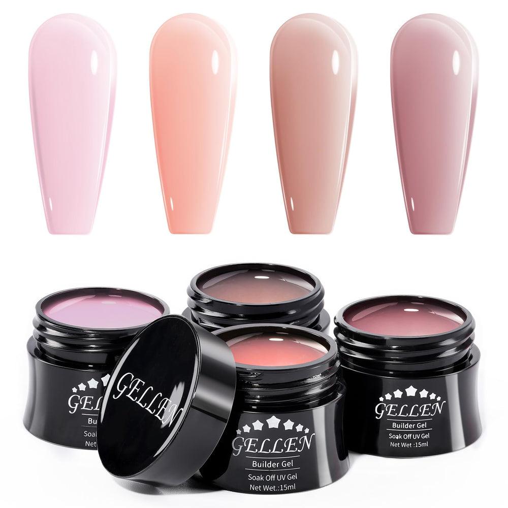 GELLEN Gel de construction kit avec palette rose nude pêche pour inspiration manucure