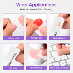 GELLEN nail cleanser post-residue removal yields a smooth, shiny finish.