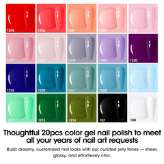 Palette GELLEN 20 couleurs vernis gel pour tous les looks