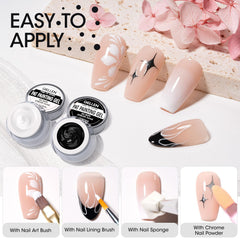 GELLEN gel noir et blanc pour dessins détaillés sur ongles