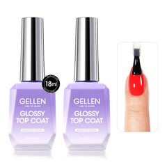Bouteille GELLEN Top Coat 18 ml, brillance miroir durable.