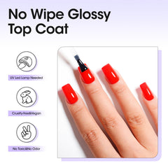 Top coat prêt à l’emploi, cure UV/LED en 60 secondes.