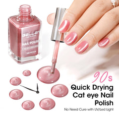 GELLEN vernis rose brillant avec paillettes, fini scintillant et glamour