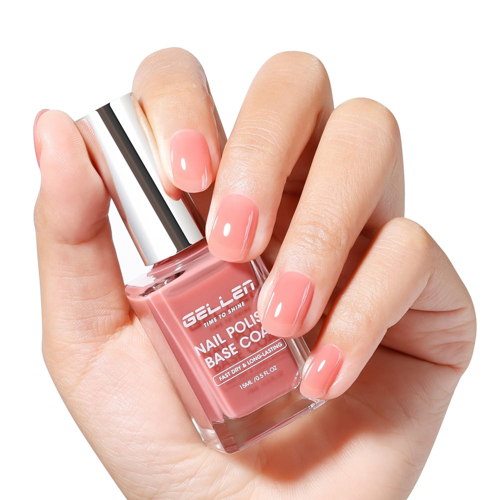 GELLEN Vernis 4-en-1 rose-poussiereux, base parfaite pour une apparence naturelle.