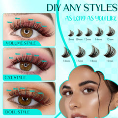 GEMERRY Brown Lash Clusters: aspect naturel qui s'accorde avec cheveux clairs