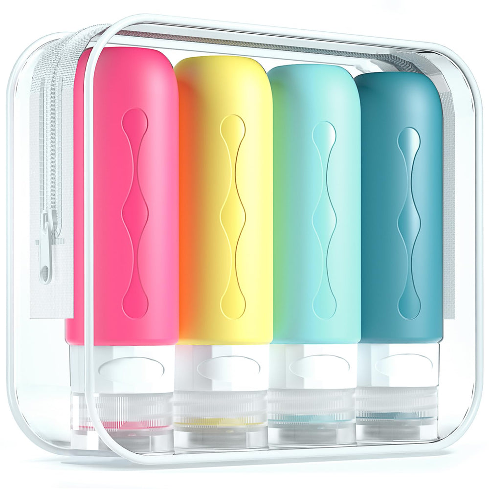 Flacons Gemice format 90 ml, faciles à transporter en cabine et réutilisables.