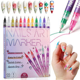 Gemsanva 12 couleurs Stylo Art Ongles, designs précis à domicile