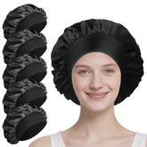 Genbabo bonnet satin noir 30 cm ensemble de 5 bonnets pour rotation quotidienne
