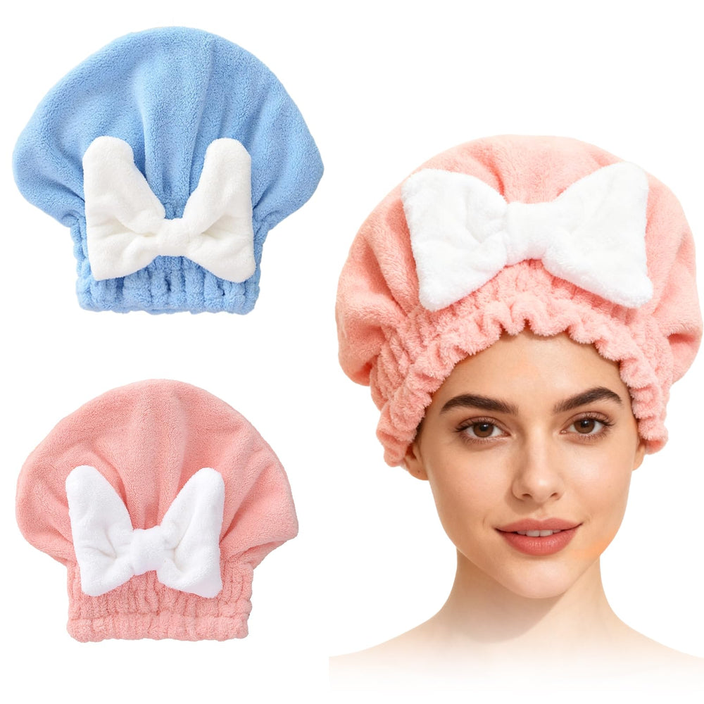 Generic Turban Cheveux Microfibre cap-noeud rose, séchage doux et rapide.