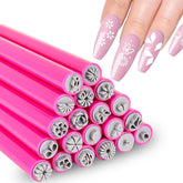 Generic stylo tampon pour ongles avec motifs fleurs offre une manucure rapide.