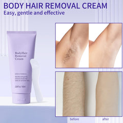 Gentle Body Hair Removal Cream spatula application showing even cream spread.