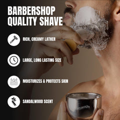 Gentleman Jon savon rasage bois de santal, mousse cremeuse pour glisse confortable
