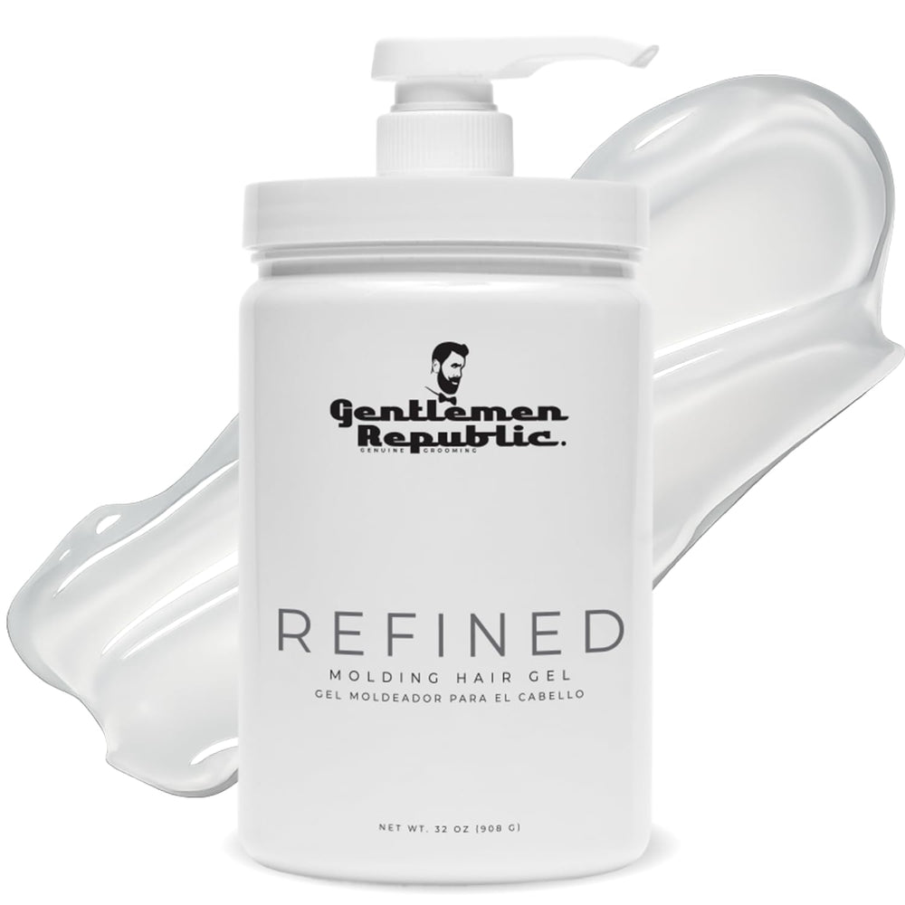 Gentlemen Republic Gel cheveux avec pompe 32oz: tenue durable et brillance naturelle.