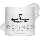 Gel coiffant Gentlemen Republic, bouteille 8oz, tenue pro toute la journée.