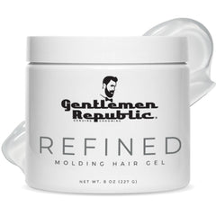 Gel coiffant Gentlemen Republic, bouteille 8oz, tenue pro toute la journée.