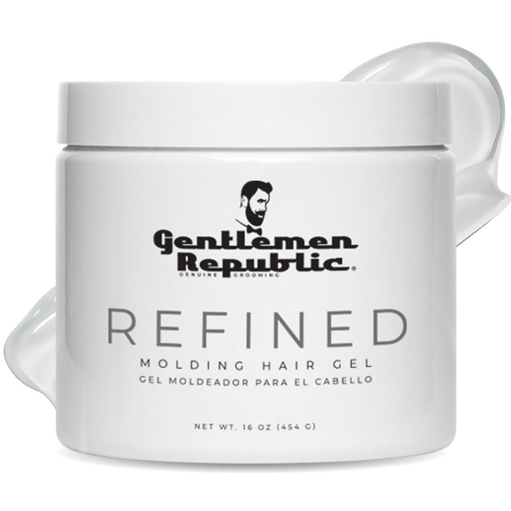 Gel coiffant Raffiné Gentlemen Republic dans sa bouteille 16oz pour un look élégant.