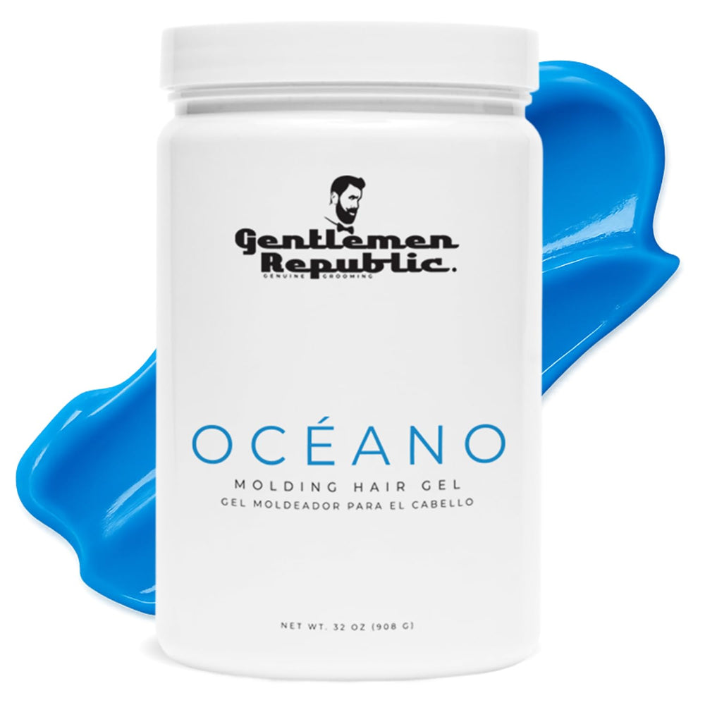 Gentlemen Republic Oceano Gel Cheveux, flacon 32oz pour une tenue durable et brillance.
